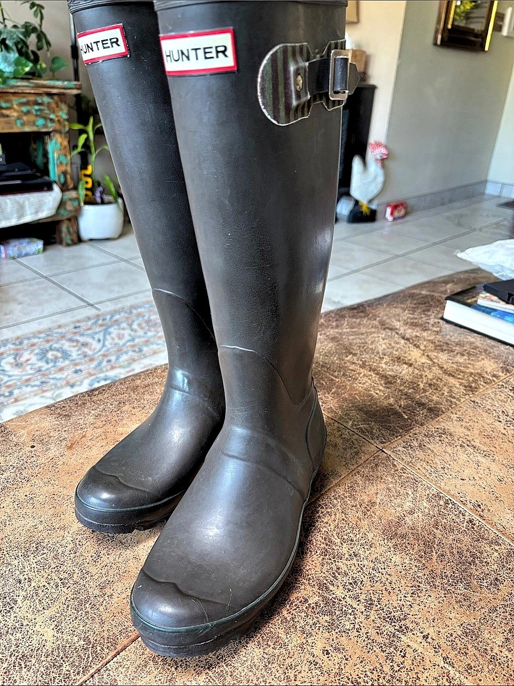 Hunter Huntress Wide Leg Wellington Boots in Black